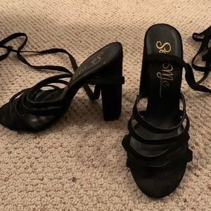 Strapped gladiator heels